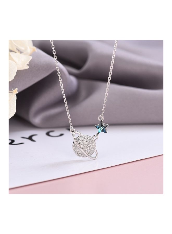 Perfii S925 Sterling Silver Crystal Studded Pendant Necklace - Image 5