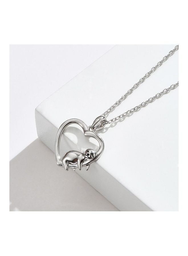 Perfii S925 Sterling Silver Crystal Studded Pendant Necklace - Image 4