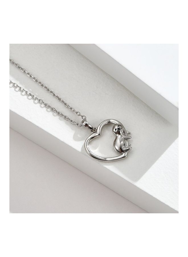 Perfii S925 Sterling Silver Crystal Studded Pendant Necklace - Image 5