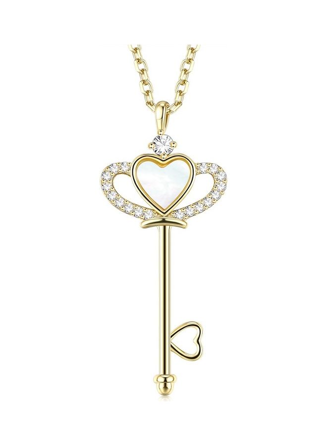 Perfii - S925 Sterling Silver Crystal Studded Pendant Necklace - Image 1