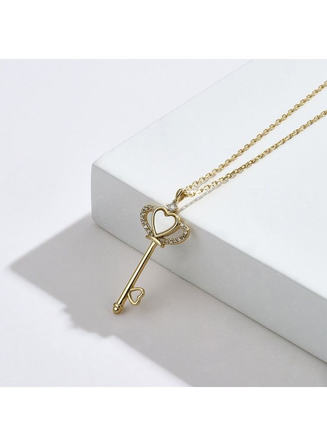 Perfii - S925 Sterling Silver Crystal Studded Pendant Necklace - Image 1