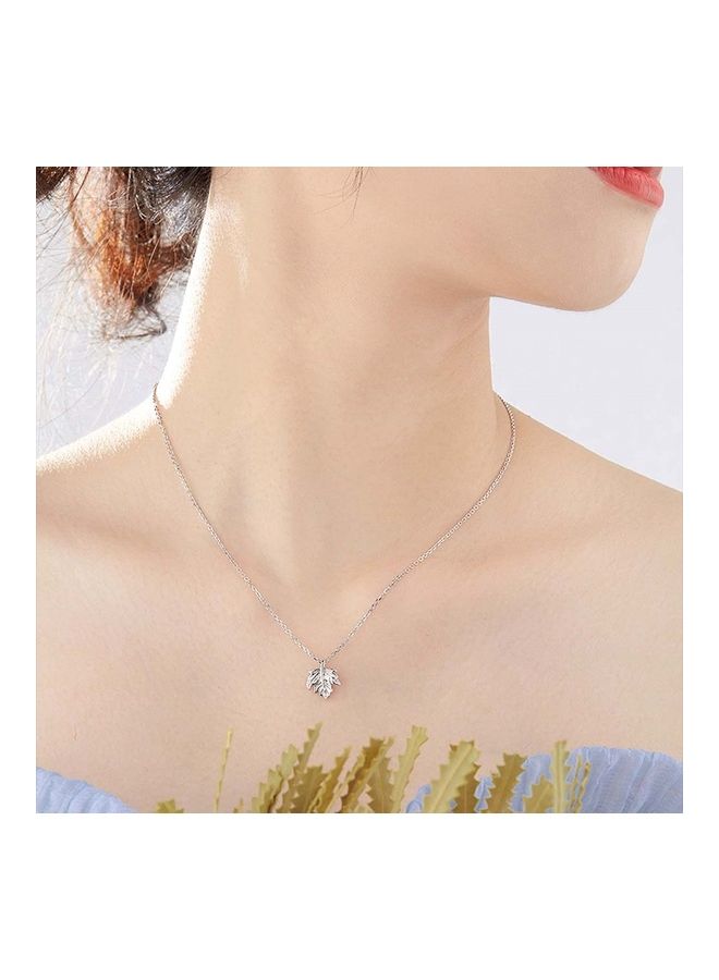 بيرفيي S925 Sterling Silver Crystal Studded Pendant Necklace - Image 3