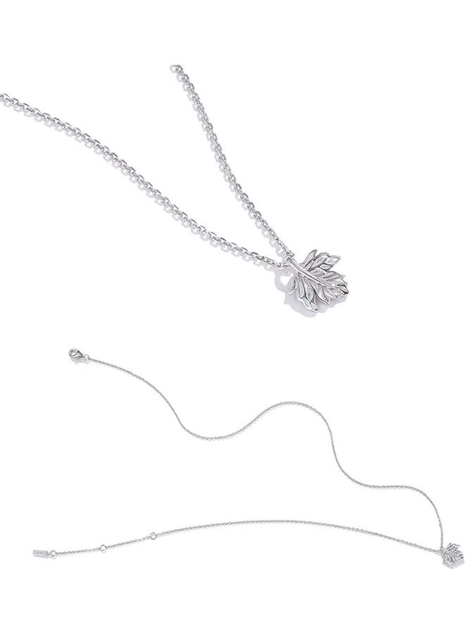 بيرفيي S925 Sterling Silver Crystal Studded Pendant Necklace - Image 4