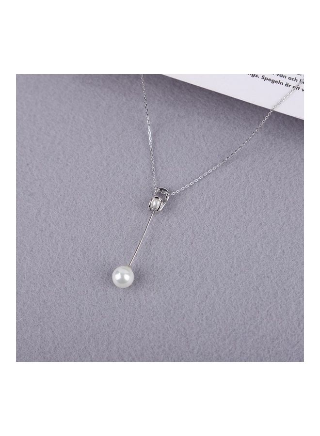 بيرفيي S925 Sterling Silver Crystal Studded Pendant Necklace - Image 5