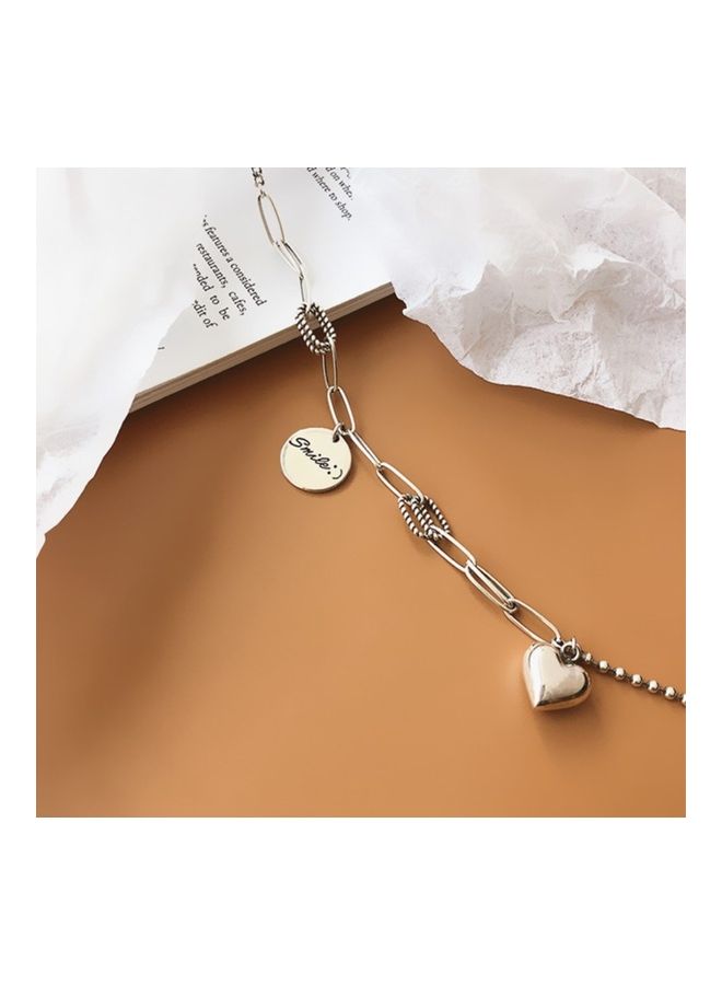 Perfii Rhodium Plated Ziron Studded Pendant Necklace - Image 5