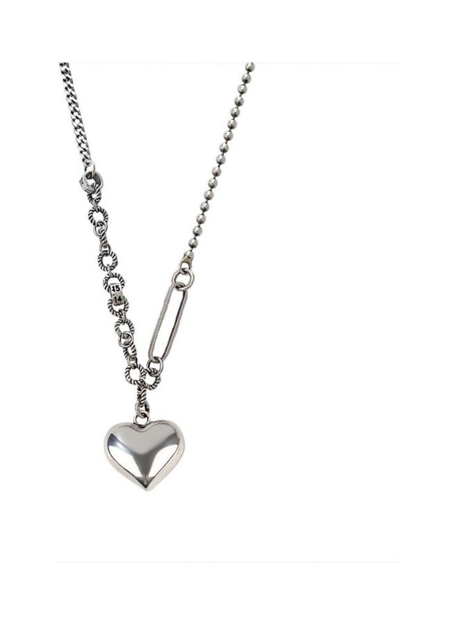 Perfii Rhodium Plated Ziron Studded Pendant Necklace - Image 1