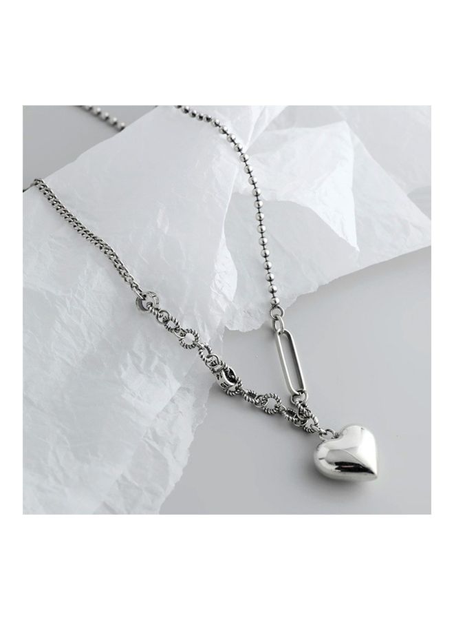 Perfii Rhodium Plated Ziron Studded Pendant Necklace - Image 5