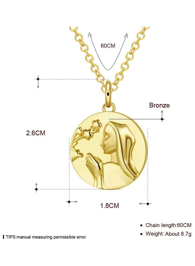 Perfii Rhodium Plated Ziron Studded Pendant Necklace - Image 2