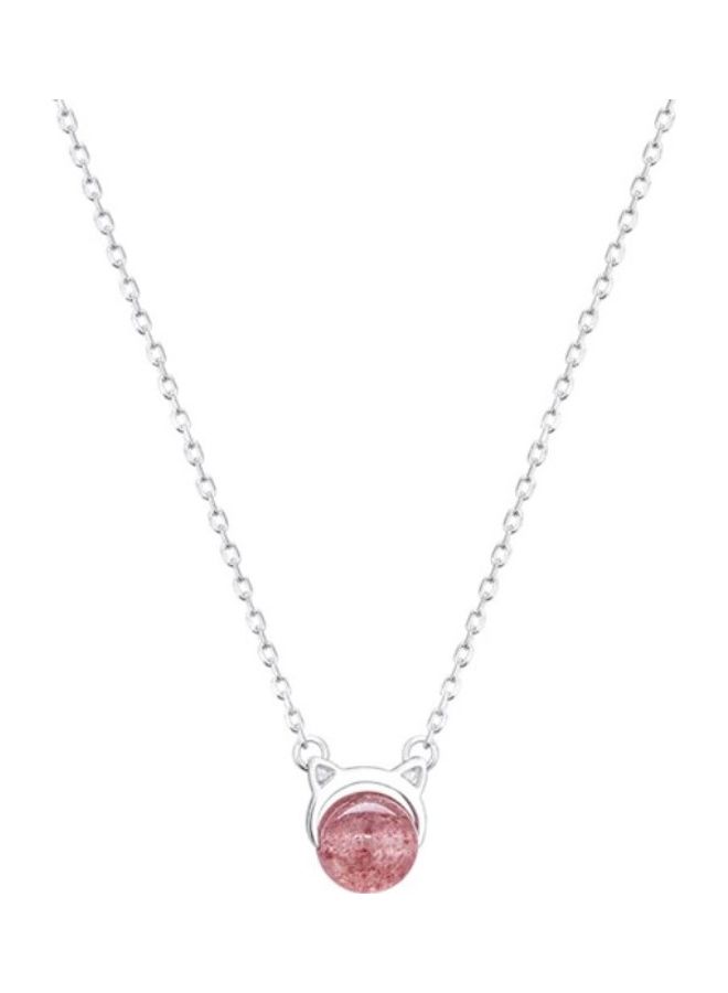 Perfii S925 Sterling Silver Crystal Studded Pendant Necklace - Image 1