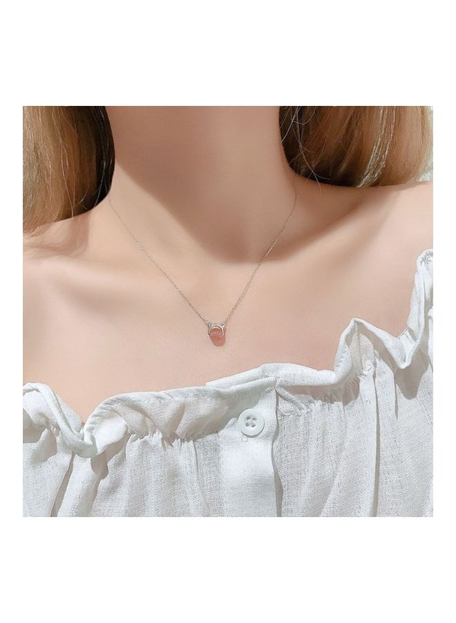 Perfii S925 Sterling Silver Crystal Studded Pendant Necklace - Image 2