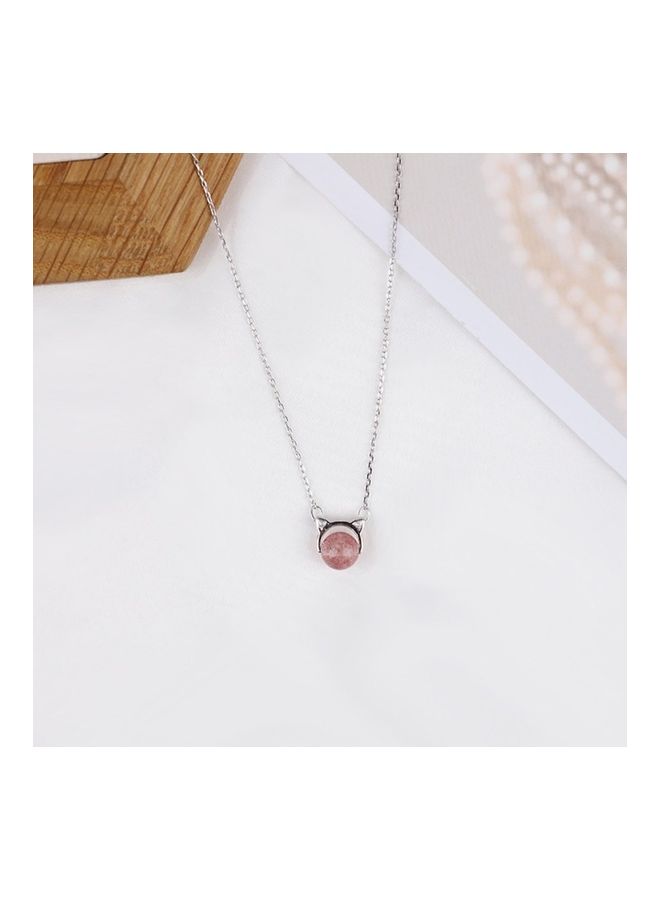 Perfii S925 Sterling Silver Crystal Studded Pendant Necklace - Image 3