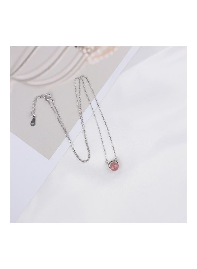 Perfii S925 Sterling Silver Crystal Studded Pendant Necklace - Image 4