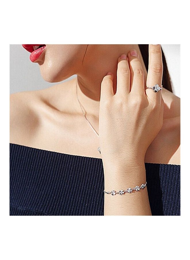 Perfii Rhodium Plated Cubic Ziron Stylish Bracelet - Image 3