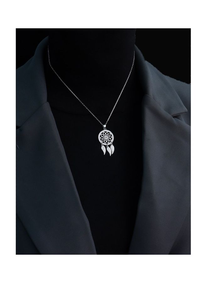 Perfii S925 Sterling Silver Crystal Studded Pendant Necklace - Image 3