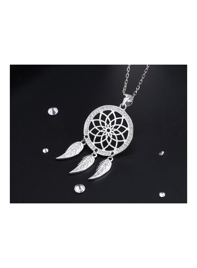 Perfii S925 Sterling Silver Crystal Studded Pendant Necklace - Image 5