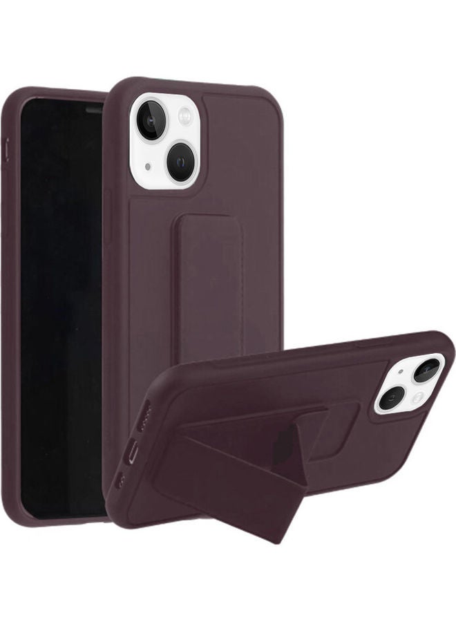 MARGOUN Protective Case Cover With Finger Grip Stand For iPhone 13 Maroon - Image 2