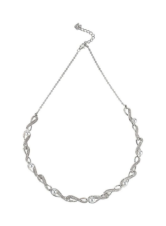 Perfii S925 Sterling Silver Crystal Studded Pendant Necklace - Image 1