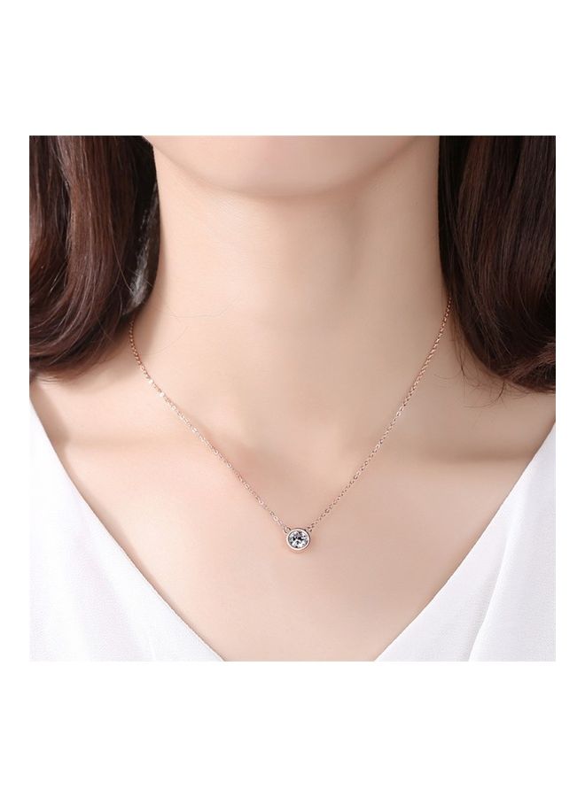 Perfii - S925 Sterling Silver Crystal Studded Pendant Necklace - Image 1