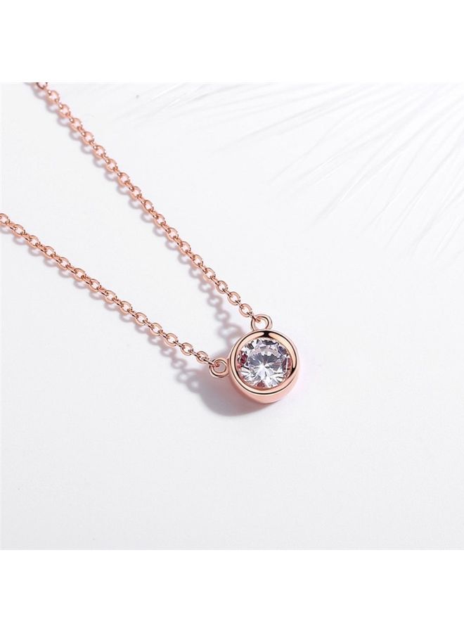Perfii - S925 Sterling Silver Crystal Studded Pendant Necklace - Image 1