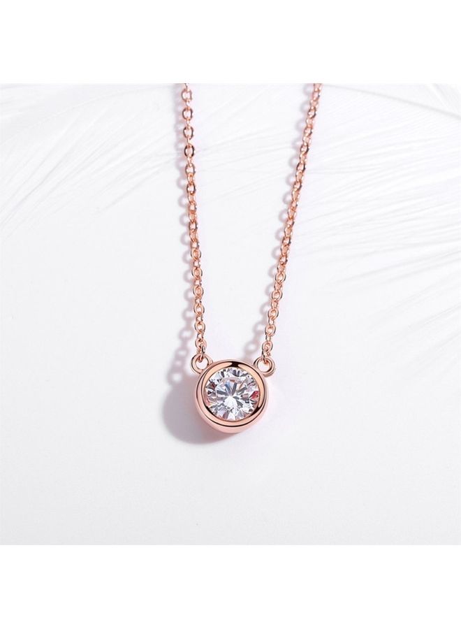 Perfii - S925 Sterling Silver Crystal Studded Pendant Necklace - Image 1