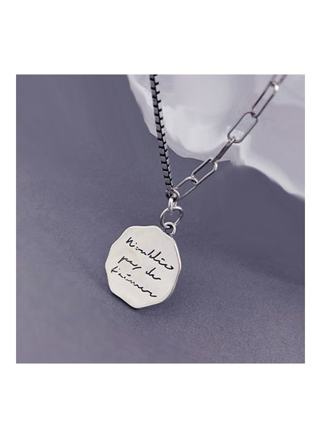 Perfii Rhodium Plated Ziron Studded Pendant Necklace - Image 2