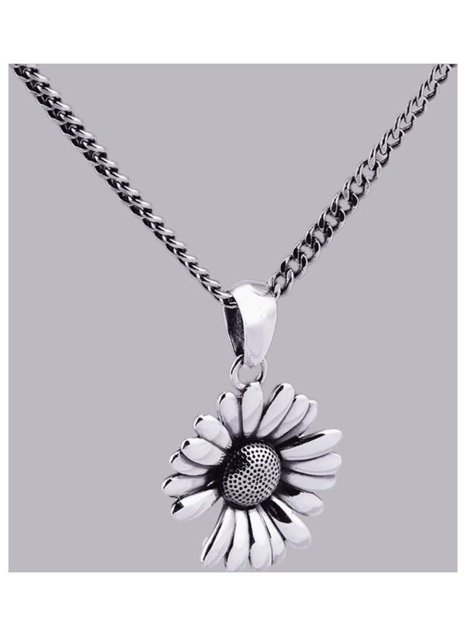 Perfii Rhodium Plated Ziron Studded Pendant Necklace - Image 2