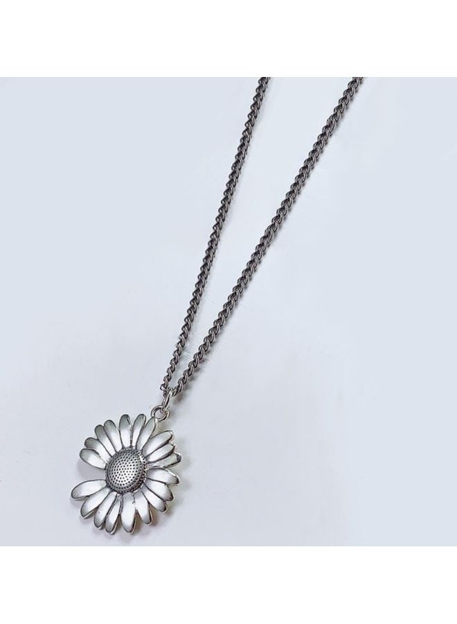 Perfii Rhodium Plated Ziron Studded Pendant Necklace - Image 5