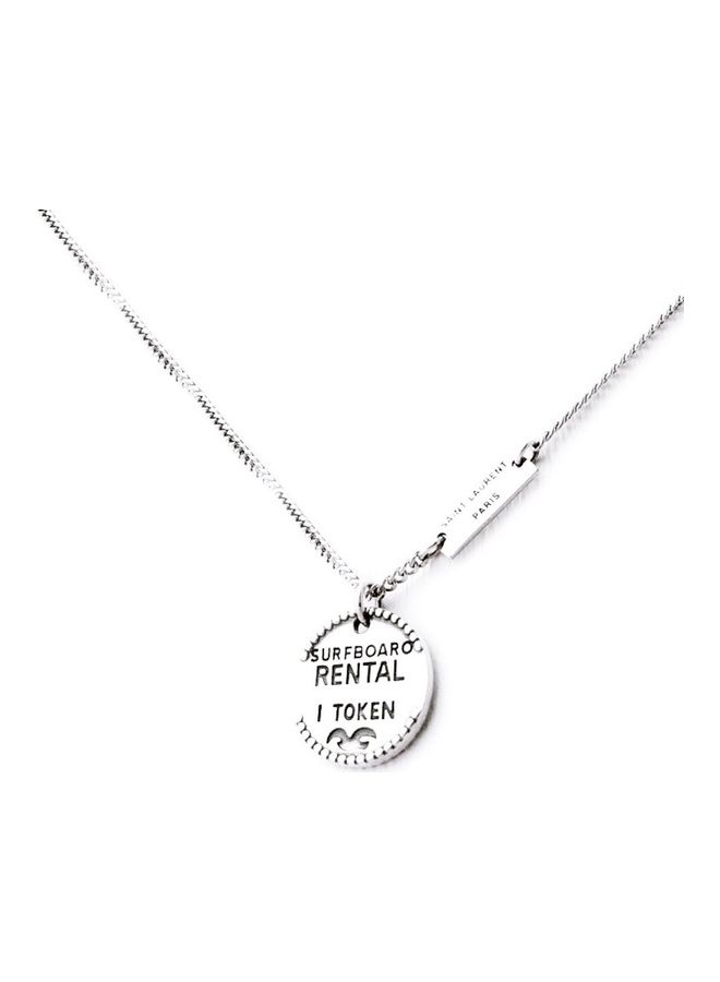 Perfii Rhodium Plated Ziron Studded Pendant Necklace - Image 1