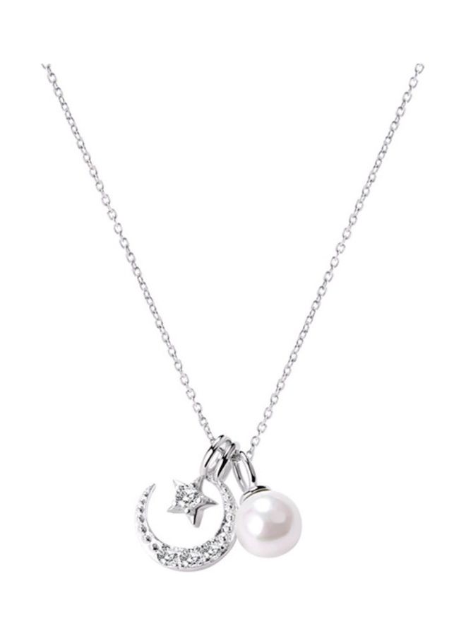 بيرفيي S925 Sterling Silver Crystal Studded Pendant Necklace  - Image 1