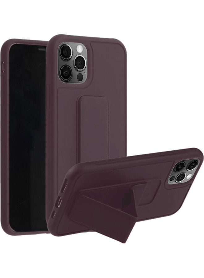 MARGOUN - Protective Case Cover With Finger Grip Stand For iPhone 13 Pro Max Maroon - Image 1