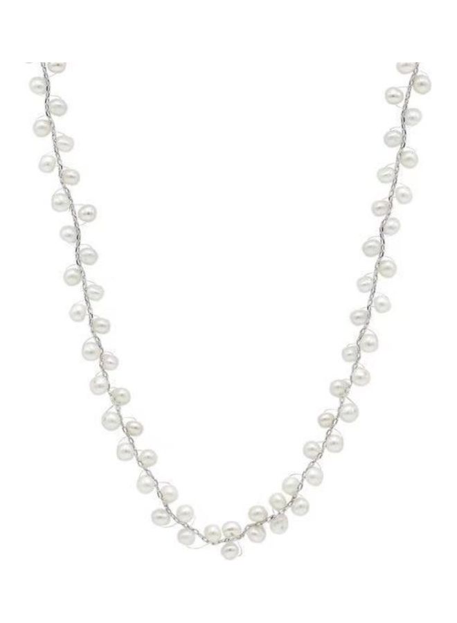 Perfii - S925 Sterling Silver Crystal Studded Pendant Necklace - Image 1