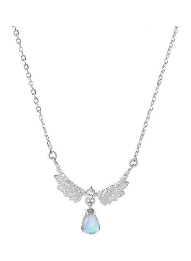 Perfii S925 Sterling Silver Crystal Studded Pendant Necklace - Image 1
