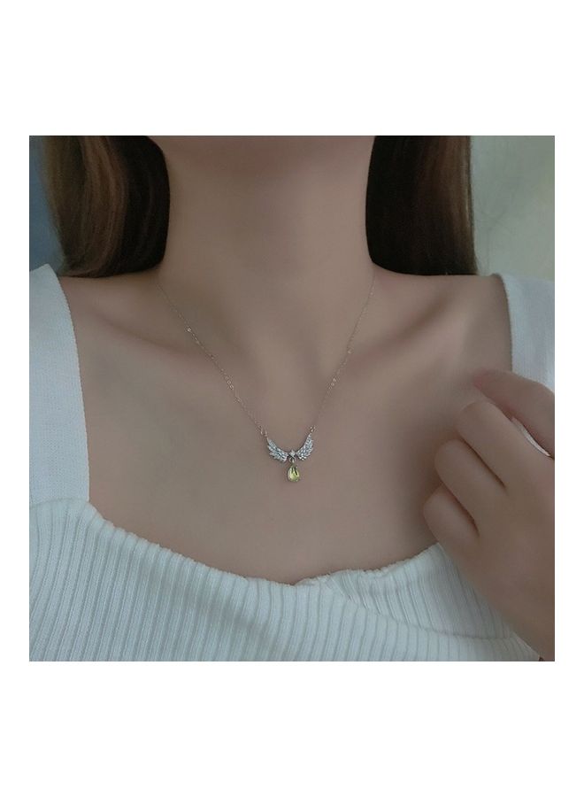 Perfii S925 Sterling Silver Crystal Studded Pendant Necklace - Image 2