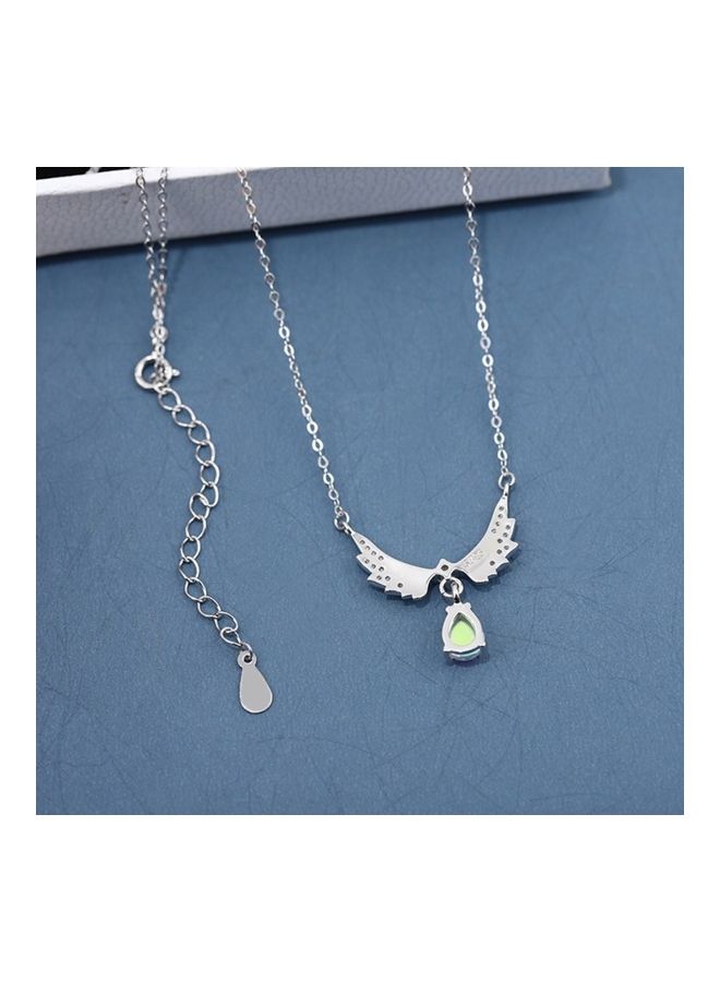 Perfii S925 Sterling Silver Crystal Studded Pendant Necklace - Image 4