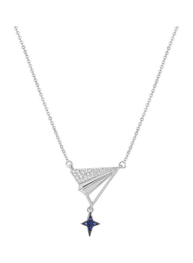 Perfii S925 Sterling Silver Crystal Studded Pendant Necklace - Image 1