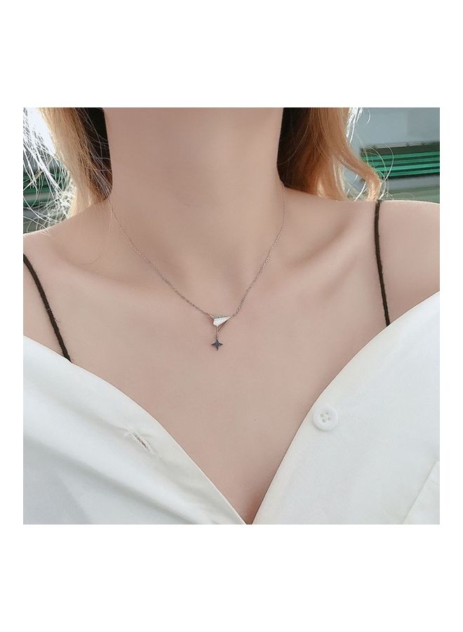 Perfii S925 Sterling Silver Crystal Studded Pendant Necklace - Image 2