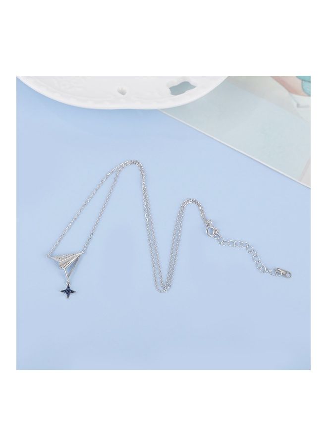 Perfii S925 Sterling Silver Crystal Studded Pendant Necklace - Image 3