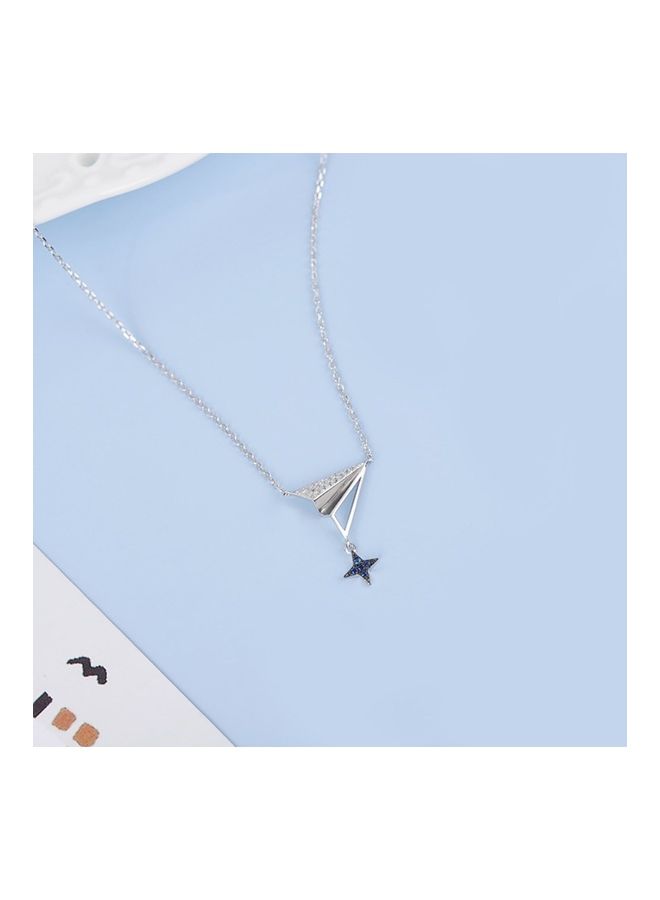 Perfii S925 Sterling Silver Crystal Studded Pendant Necklace - Image 4