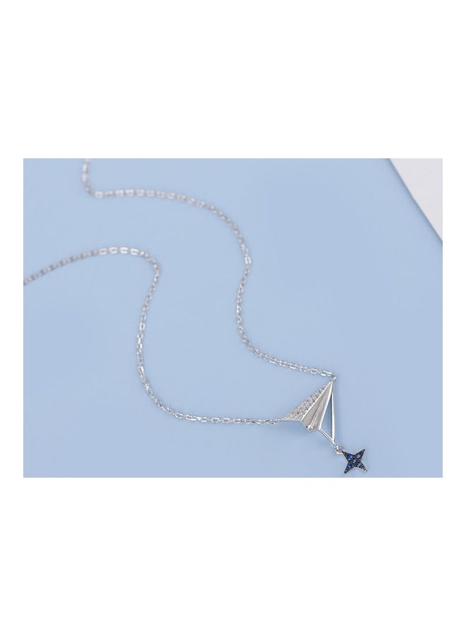 Perfii S925 Sterling Silver Crystal Studded Pendant Necklace - Image 5