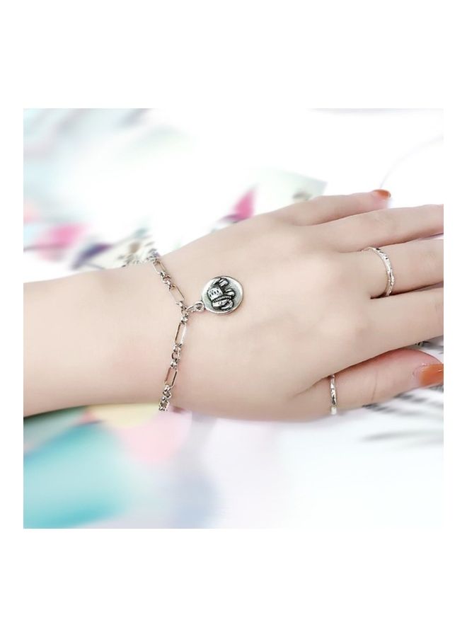 Perfii Rhodium Plated Cubic Ziron Stylish Bracelet - Image 3