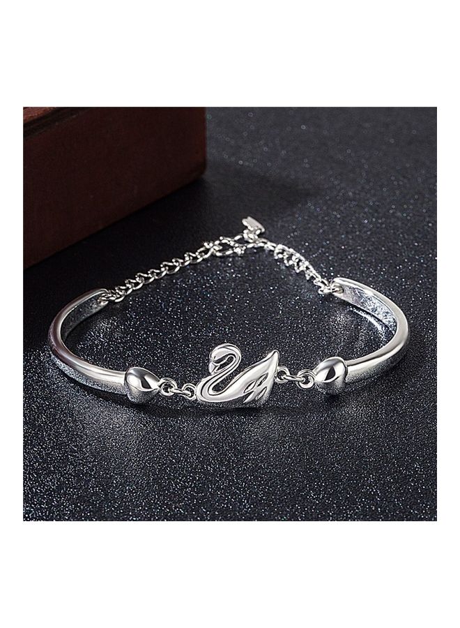 Perfii Rhodium Plated Cubic Ziron Stylish Bracelet - Image 4