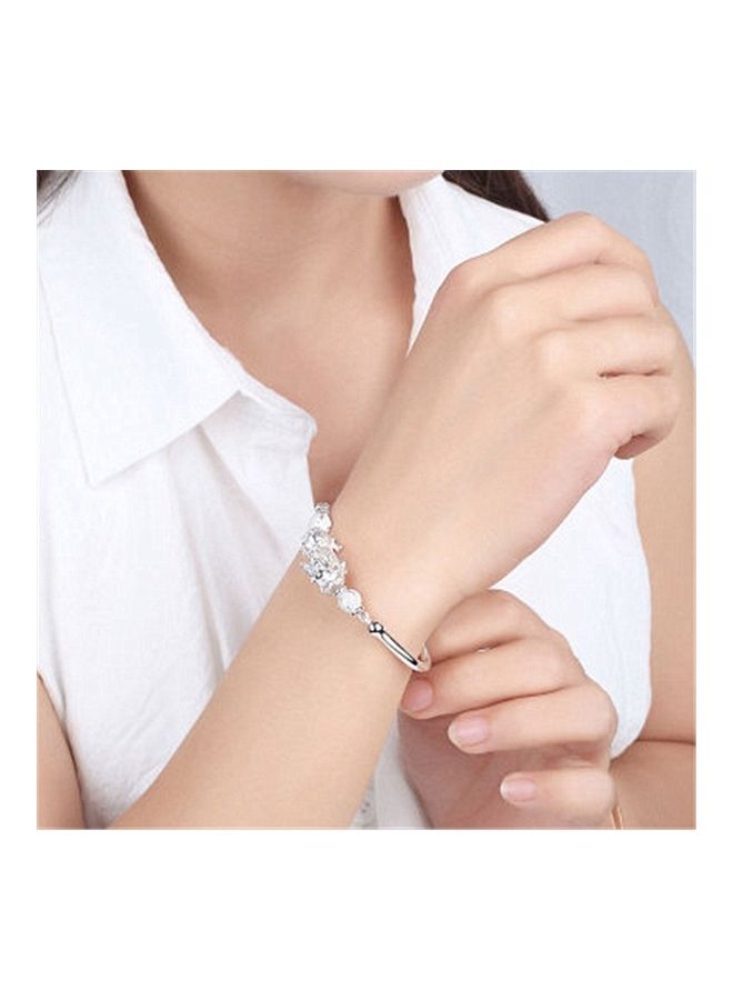 Perfii Rhodium Plated Cubic Ziron Stylish Bracelet - Image 3