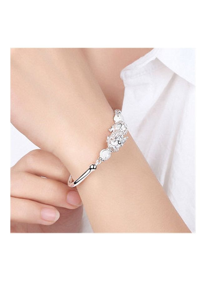 Perfii Rhodium Plated Cubic Ziron Stylish Bracelet - Image 4