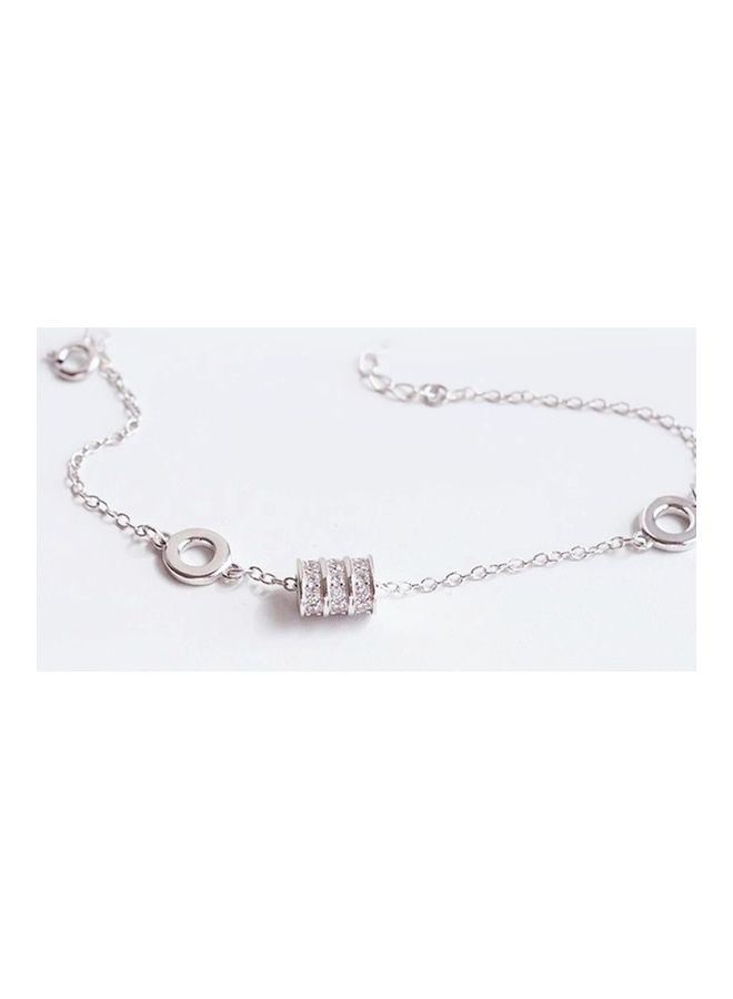 Perfii Rhodium Plated Cubic Ziron Stylish Bracelet - Image 5