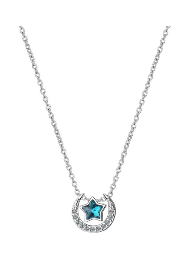 Perfii S925 Sterling Silver Crystal Studded Pendant Necklace - Image 1
