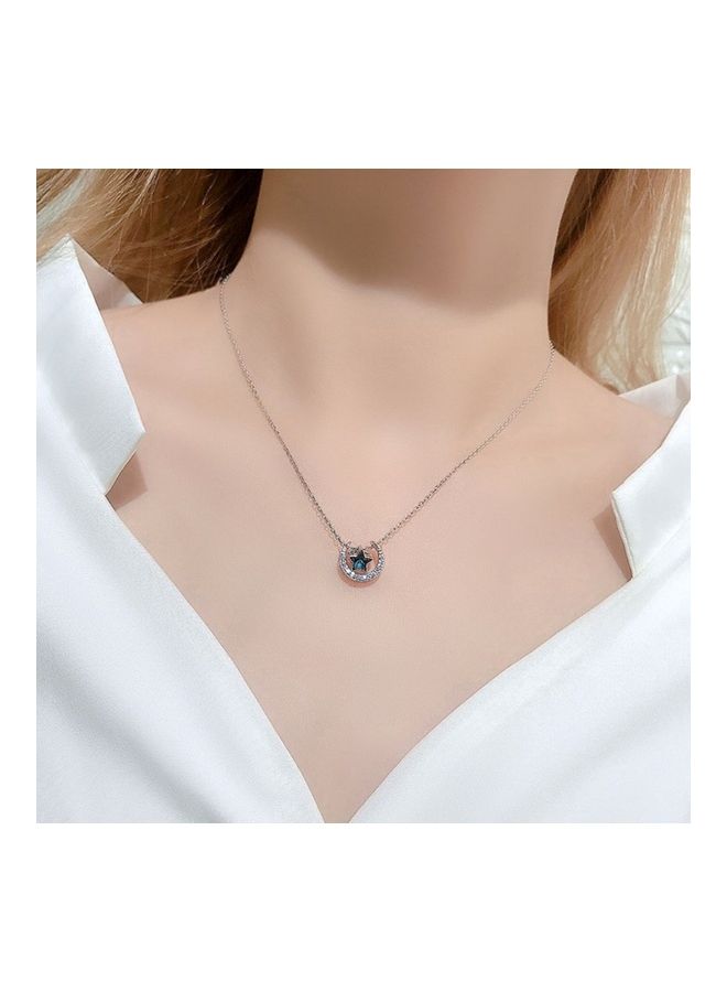 Perfii S925 Sterling Silver Crystal Studded Pendant Necklace - Image 2