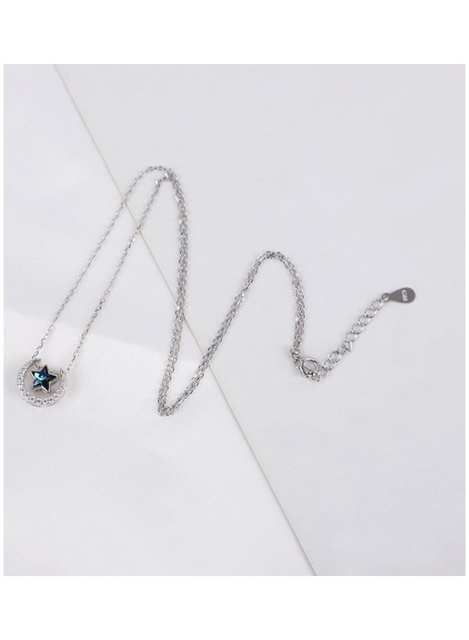 Perfii S925 Sterling Silver Crystal Studded Pendant Necklace - Image 4