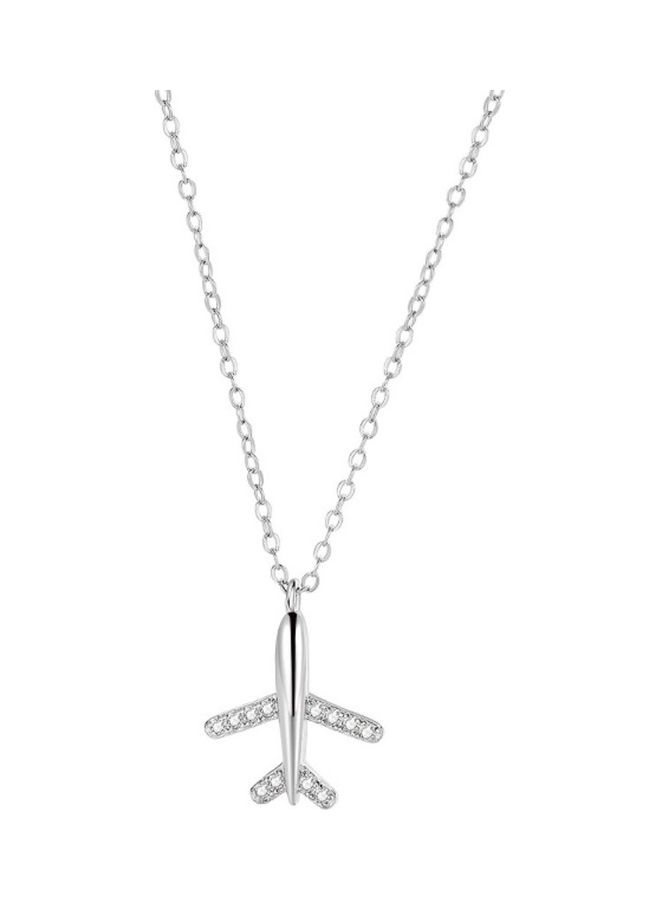 Perfii S925 Sterling Silver Crystal Studded Pendant Necklace - Image 1