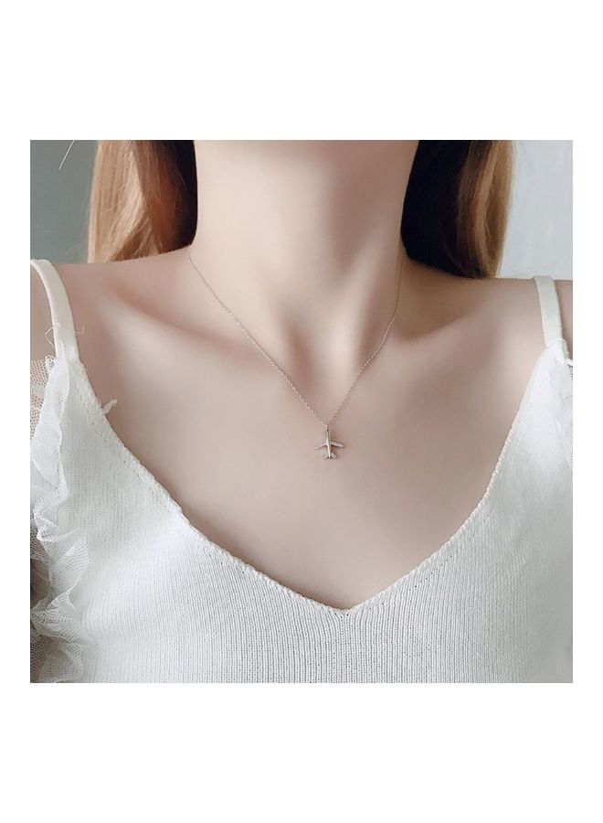 Perfii S925 Sterling Silver Crystal Studded Pendant Necklace - Image 2