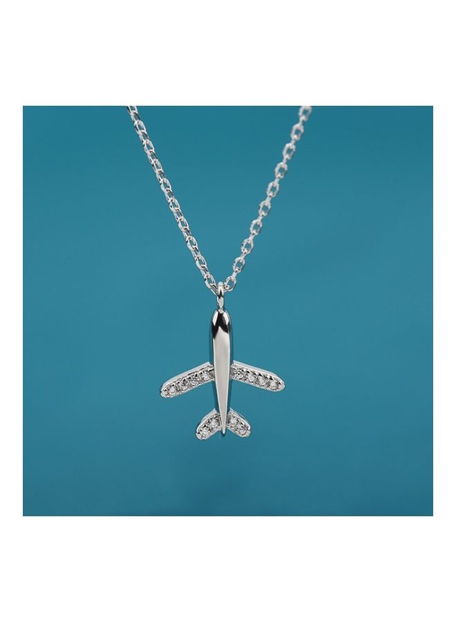 Perfii S925 Sterling Silver Crystal Studded Pendant Necklace - Image 3